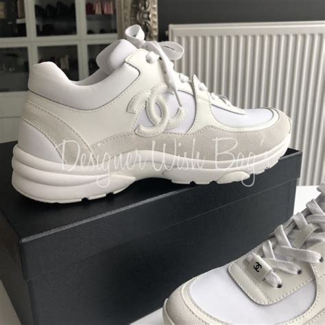 white chanel tennis shoes|chanel trainers beige.